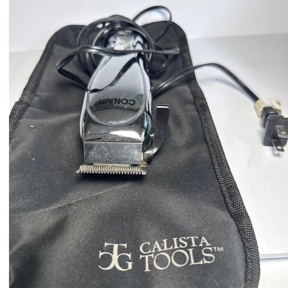 Conair Hair Clipper HC200D Mens Chrome Corded Trimmer Calista Tool Case Works
